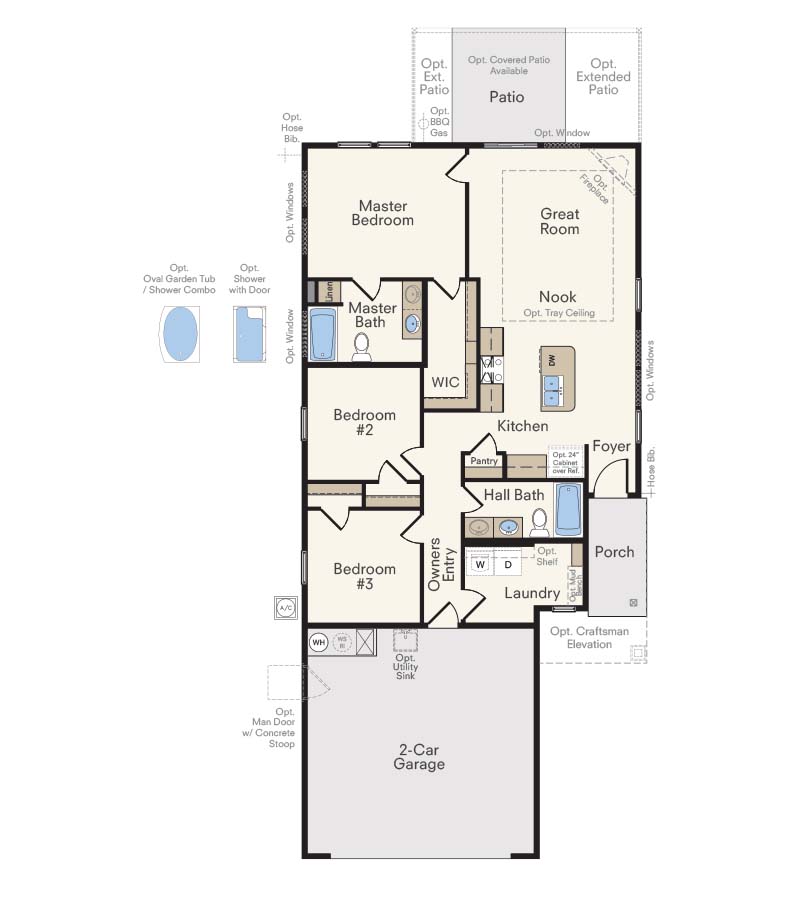 Monarch 3Bed, 2Bath Floor Plan New Home Hubble Homes